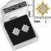 E104S Forever Silver Austrian Crystal SQ Grid Star Earrings102884
